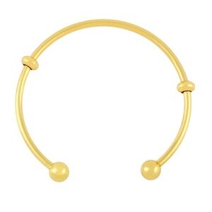 Gold-Plated Charm Bangle with Screw Ball Ends & 2 Stoppers